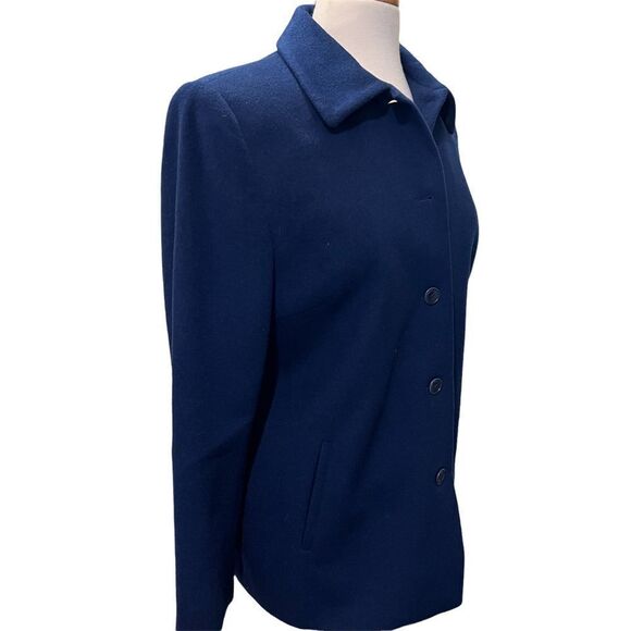 Talbots Navy blue Jacket Wool/Silk & Angora  Made in Italy size 10 - Picture 8 of 11